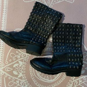 Leather Skull Boots- Vero Cuoio, made in Italy